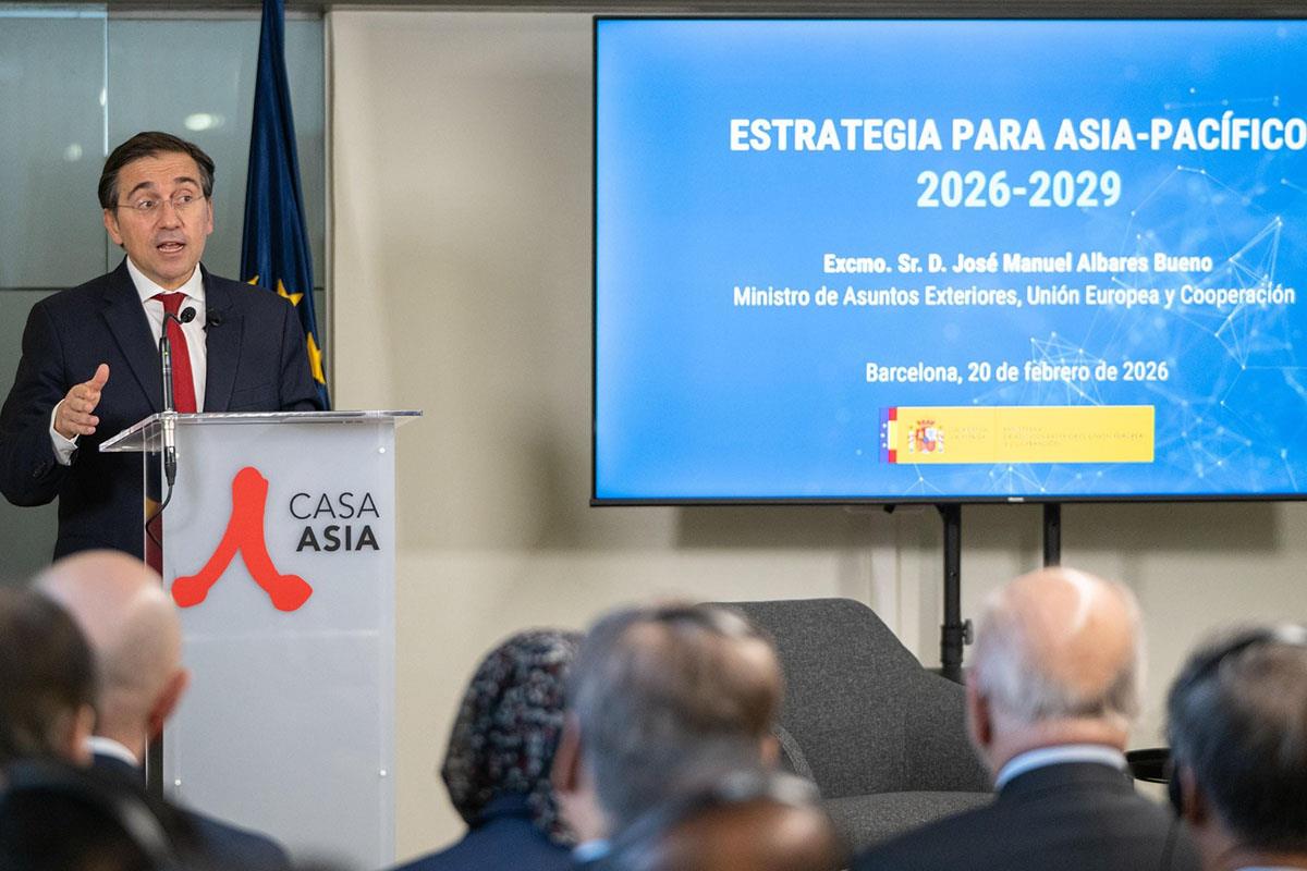 José Manuel Albares, durante la presentación de la nueva Estrategia para Asia-Pacífico 2026-2029