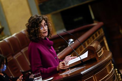 María Jesús Montero durante su intervención en el Congreso de los Diputados