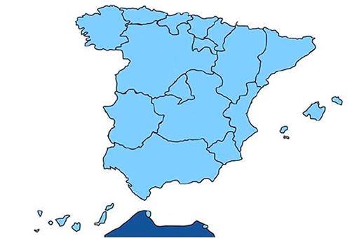 Mapa de España y las comunidades autónomas