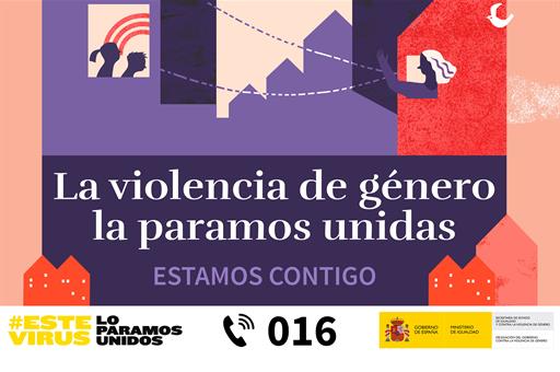 Cartel de la campaña “Seguimos aquí, estamos contigo. La violencia machista la paramos unidas”