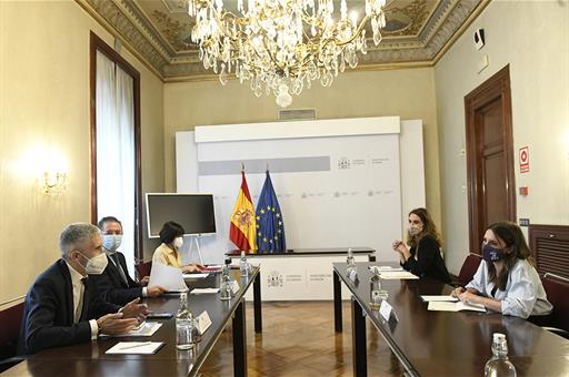 La ministra Montero durante su reunión con el ministro Grande-Marlaska