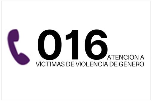 Cartel del 016 de Atención a víctimas de violencia de género