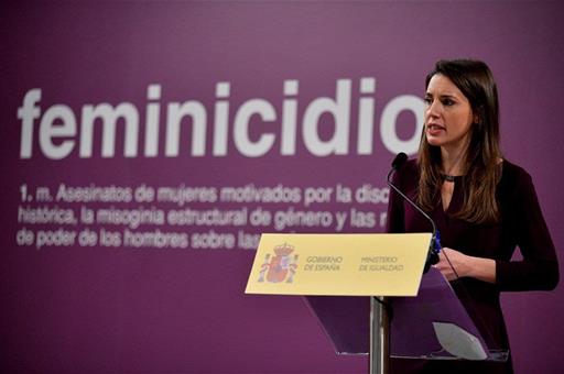 La ministra de Igualdad, Irene Montero