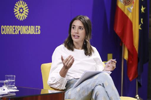 La ministra de Igualdad en funciones, Irene Montero, en la presentación de la aplicación 