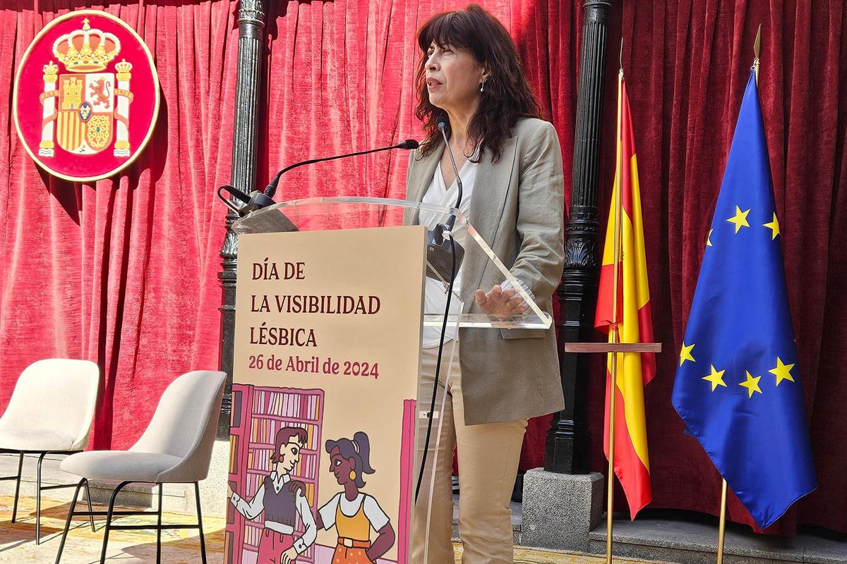 La ministra de Igualdad, Ana Redondo, inaugura el acto institucional con motivo del Día de la Visibilidad Lésbica.
