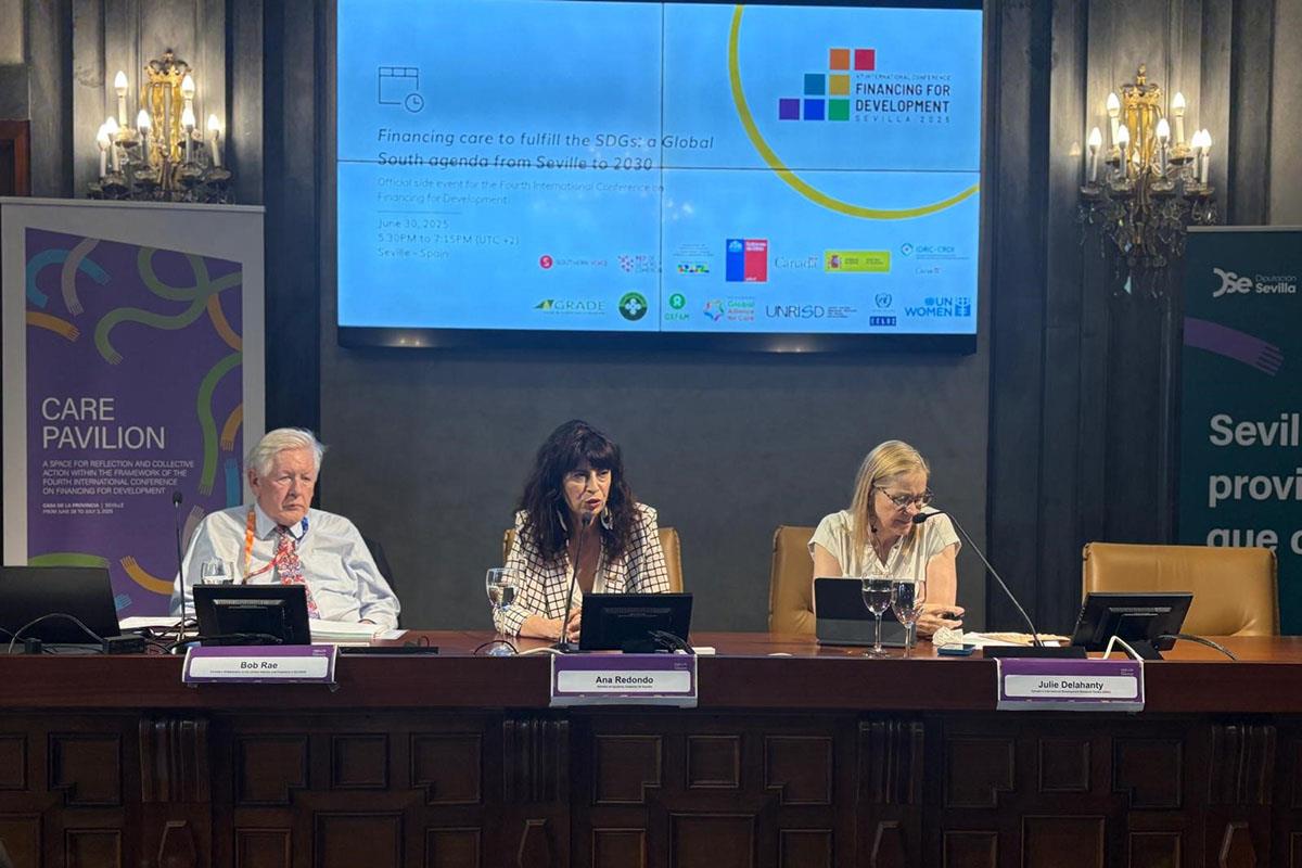 Ana Redondo, en el evento “Financiar los cuidados para cumplir los ODS: una agenda del Sur Global desde Sevilla hasta 2030”