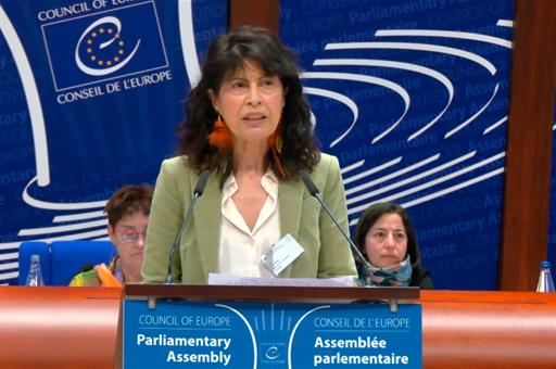 22/04/2026. Parliamentary Assembly of the Council of Europe. The Minister for Equality, Ana Redondo, during her speech at the spring plenary...