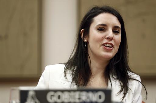 La ministra de Igualdad, Irene Montero, durante su intervención