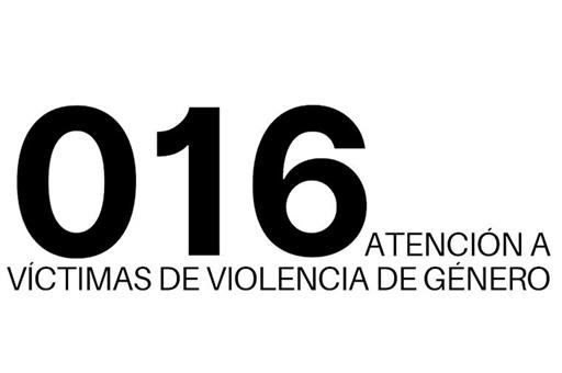 Cartel del teléfono 016 de atención a víctimas de violencia de género