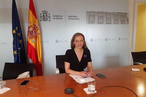 Victoria Rosell durante su comparecencia