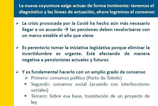 Diapositiva sobre la revaloriación de las pensiones