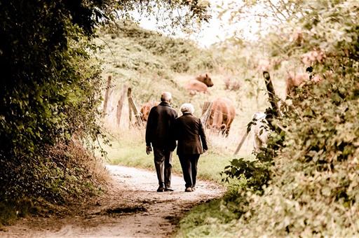 Dos pensionistas paseando