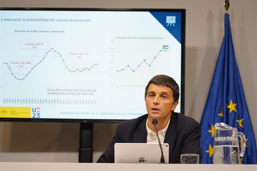 El secretario de Estado de Seguridad Social y Pensiones, Borja Suárez, presenta los datos