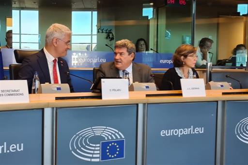 El ministro de Inclusión y Seguridad Social, José Luis Escrivá, en el Parlamento Europeo