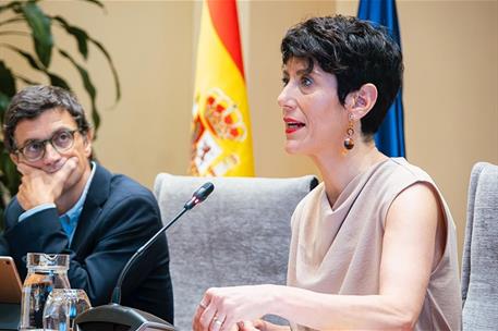 La ministra de Inclusión, Seguridad Social y Migraciones, Elma Saiz, durante la presentación de los datos.