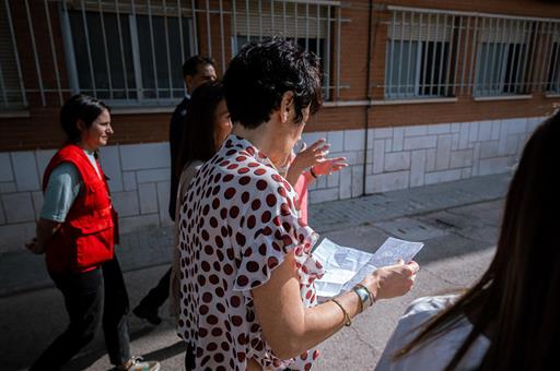 La ministra durante la visita