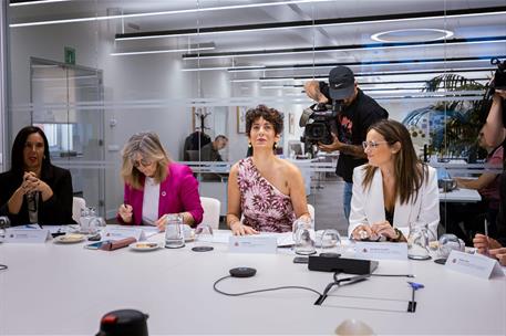 La ministra de Inclusión, Seguridad Social y Migraciones, Elma Saiz, en la reunión