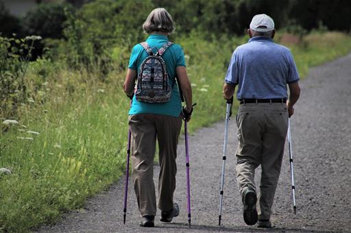 Pareja de ancianos de paseo