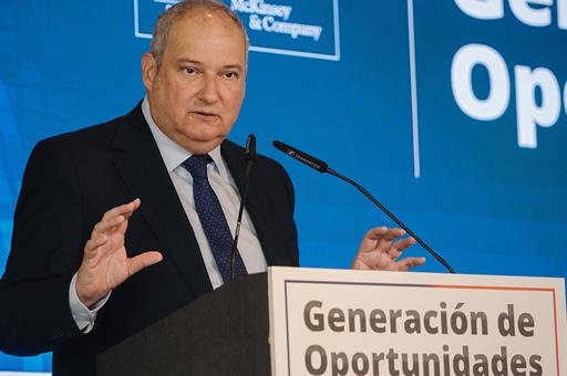 El ministro durante su intervención