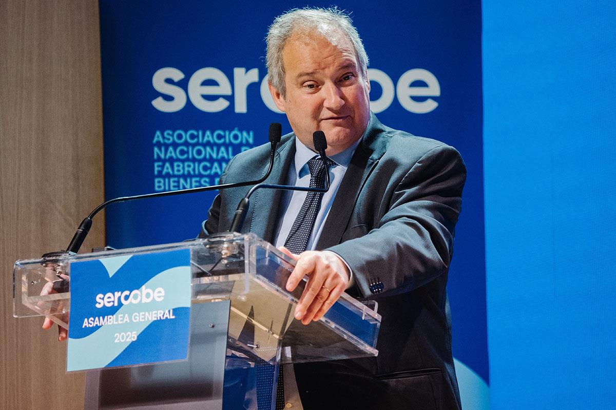 Jordi Hereu, durante la clausura de la Asamblea General de la Asociación Nacional de Fabricantes de Bienes de Equipo (Sercobe)