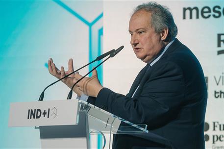 El ministro de Industria y Turismo, Jordi Hereu durante su intervención en el Foro IND+I celebrado en Viladecans