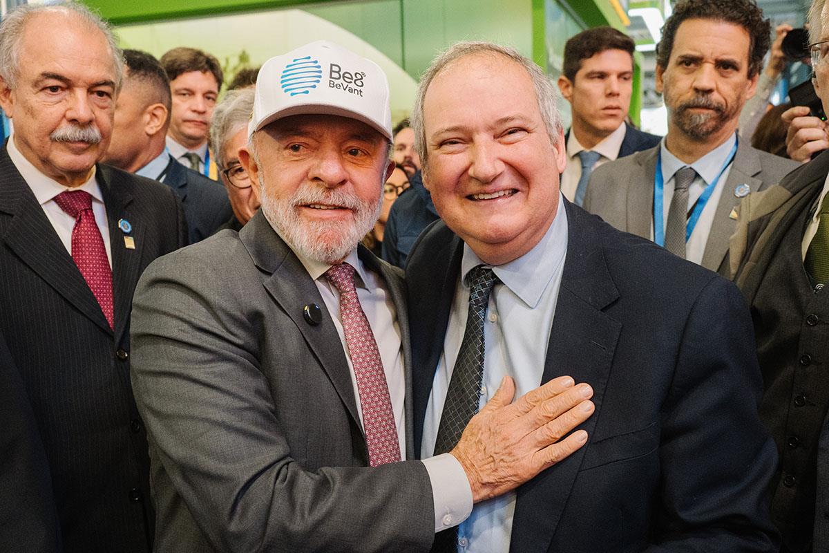 Jordi Hereu junto a Lula da Silva en la Hannover Messe