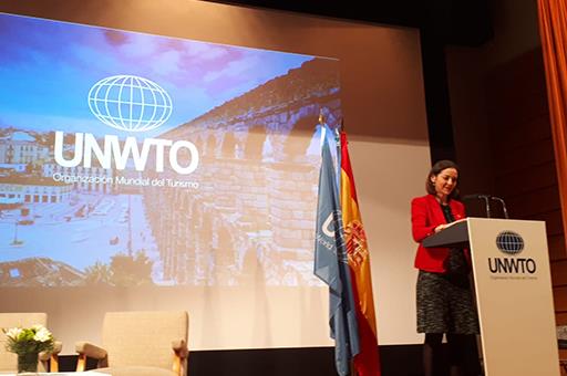 La ministra Reyes Maroto, en la inauguración del Foro 'Enfrentando el reto demográfico a través del turismo y la innovación'