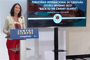 La ministra Reyes Maroto durante la presentación de la campaña