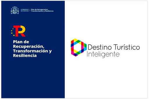 Logos de la Red de Destinos Turísticos Inteligentes y del Plan de Recuperación, Transformación y Resiliencia