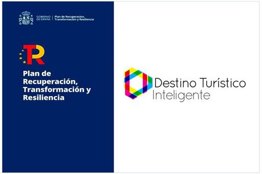 Logos de la Red de Destinos Turísticos Inteligentes y del Plan de Recuperación, Transformación y Resiliencia