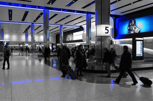 3/03/2023. Passengers in an airport. Passengers in an airport