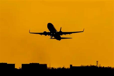 19/10/2023. Plane after taking off from an airport. Plane after taking off from an airport