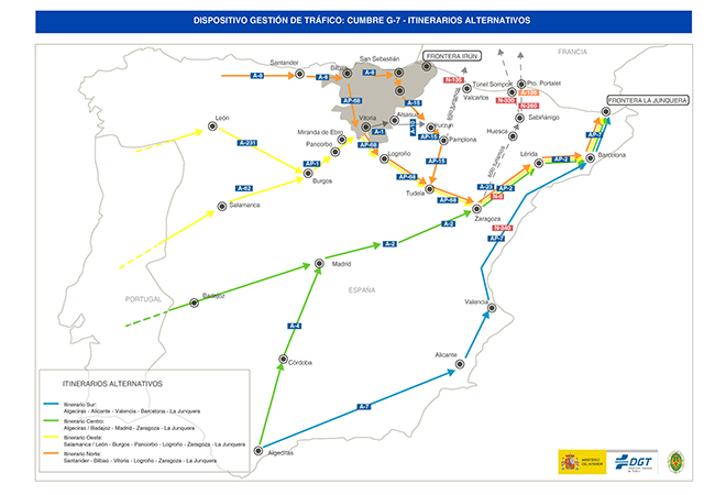 Mapa de itinerarios alternativos