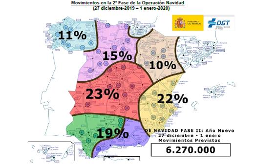 Mapa de previsión de desplazamientos