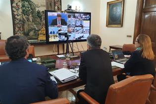 Grande Marlaska durante la videoconferencia