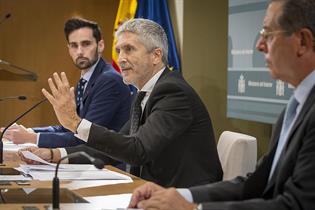 El ministro del Interior, Fernando Grande-Marlaska, durante su intervención