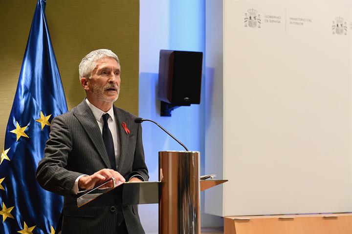El ministro Grande-Marlaska durante su intervención