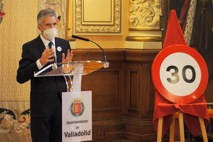 El ministro Grande-Marlaska durante el acto