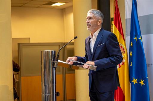 El ministro del Interior, Fernando Grande-Marlaska, durante la presentación del Informe sobre los delitos de odio en 2021