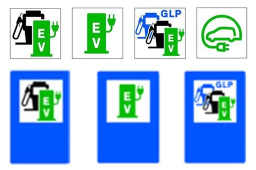 Nueva señalización de los puntos de recarga eléctrica en las vías