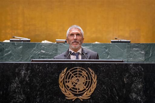 El ministro del Interior, Fernando Grande-Marlaska, durante su intervención en el Congreso Mundial de Víctimas del Terrorismo