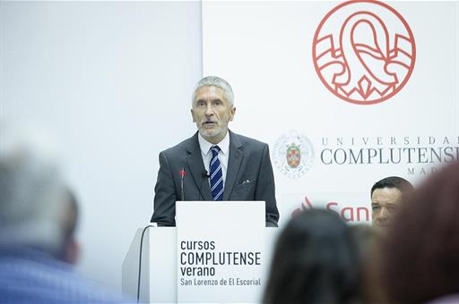 El ministro Grande-Marlaska durante su intervención