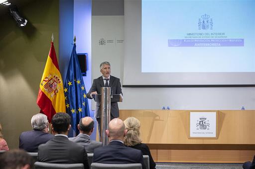 Fernando Grande-Marlaska durante la presentación del plan