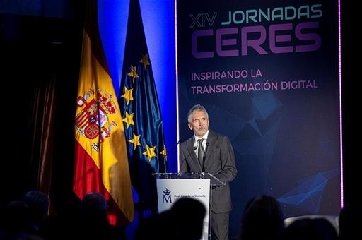 El ministro Fernando Grande-Marlaska durante su intervención en las Jornadas CERES “Inspirando la transformación digital”