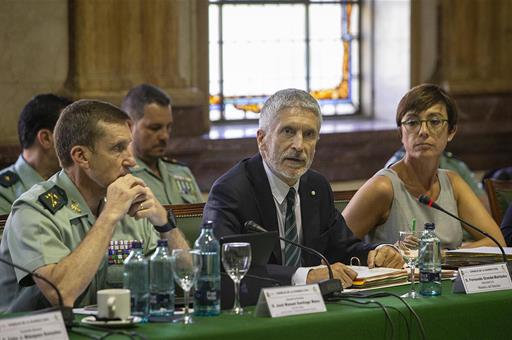 El ministro del Interior, Fernando Grande-Marlaska, y la directora general de la Guardia Civil, María Gámez