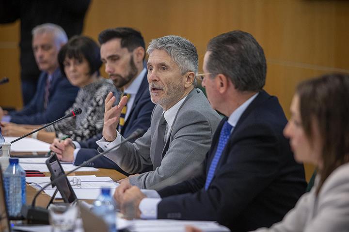 El ministro del Interior, Fernando Grande-Marlaska, durante la reunión