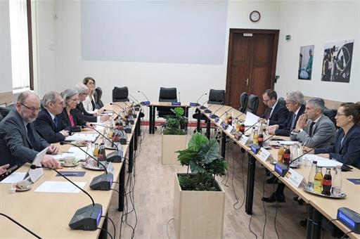 El ministro del Interior durante la reunión con su homólogo húngaro