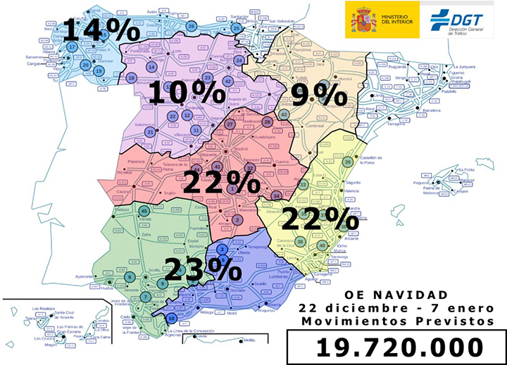 Desplazamientos previstos en Navidad