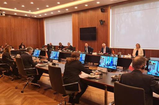 El ministro del Interior, Fernando Grande-Marlaska, durante su participación en la mini cumbre