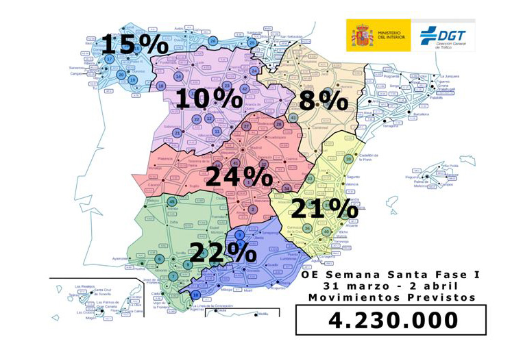 Mapa de movimientos previstos